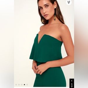 Power of Love Emerald Green Strapless Jumpsuit